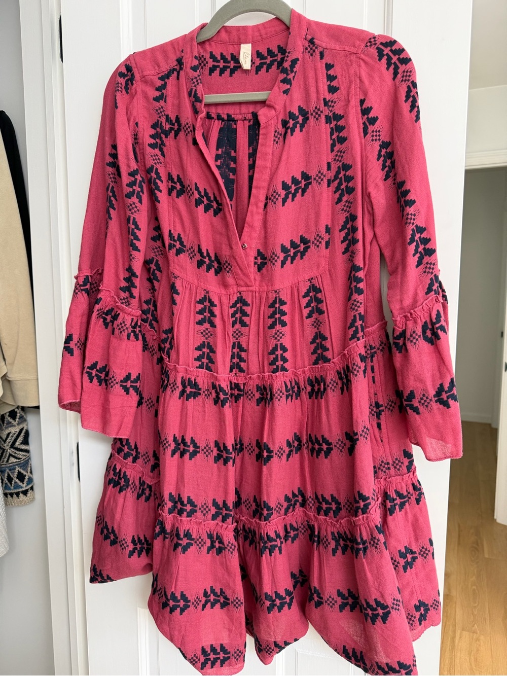 Elan Pink and Navy Mini Dress